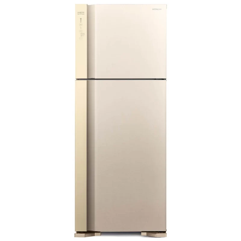 ثلاجة هيتاشي ببابين 20 قدم معدن بيجي-HRTN7489DFBEGIQ Hitachi 2-door refrigerator, 20 cubic feet, metal, beige