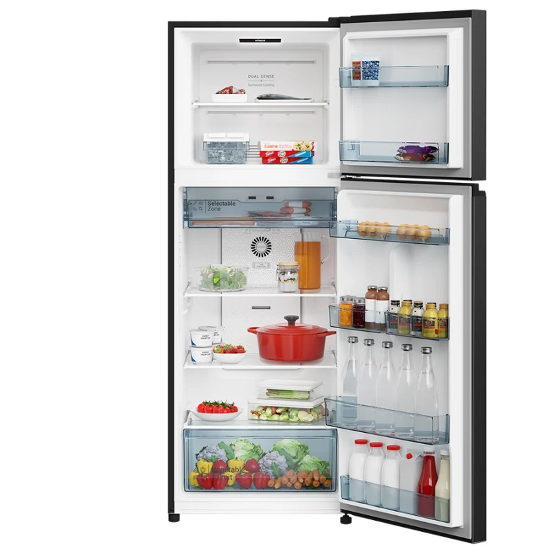 ثلاجة هيتاشي - 17 قدم زجاج اسود -HRTN6443SGBK Hitachi Refrigerator - 17 cu ft - Two Door Refrigerator -