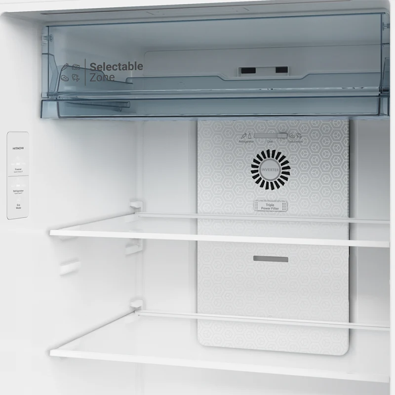 ثلاجة هيتاشي - 17 قدم زجاج اسود -HRTN6443SGBK Hitachi Refrigerator - 17 cu ft - Two Door Refrigerator -