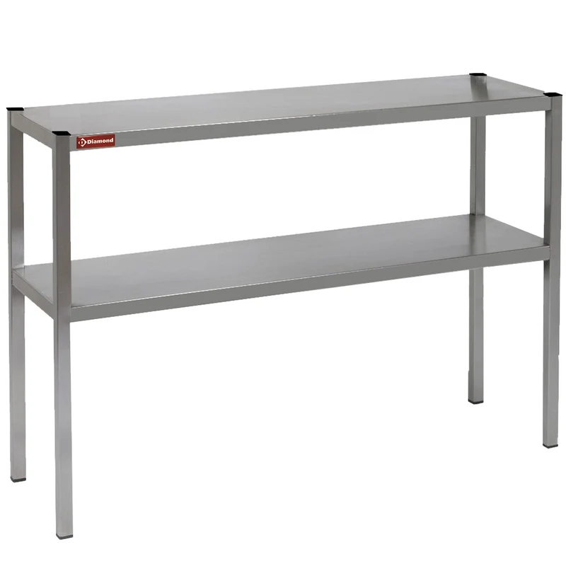 Tischaufsatzregal Edelstahl , 2 Borde , 160 cm breit, R162