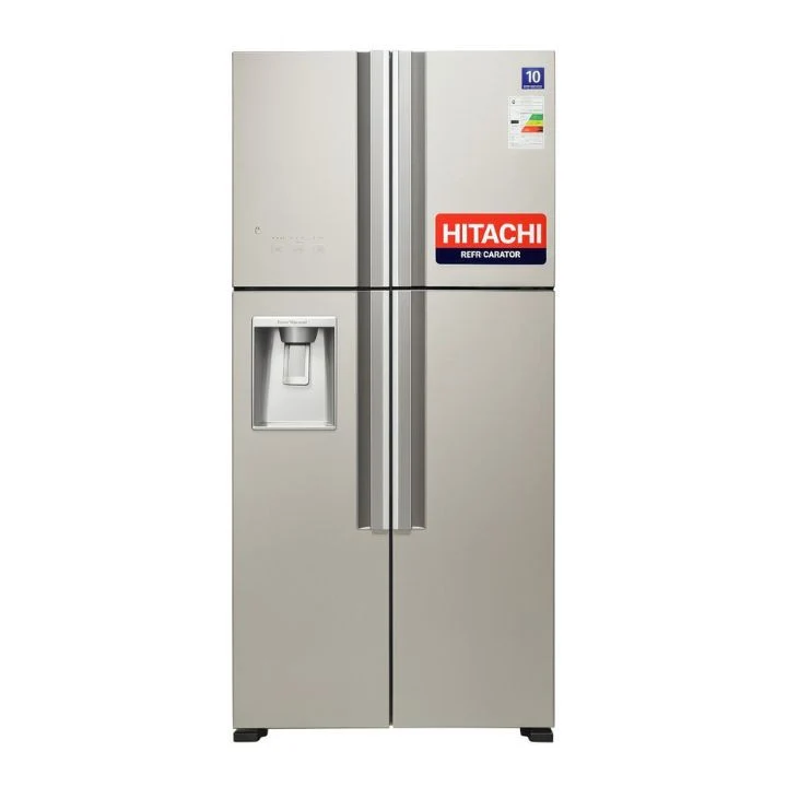 ثلاجة هيتاشي سلفر بأربعة أبواب- R-W760PUQ7 GS Hitachi 4-Door Refrigerator R-W760PUQ7 GS