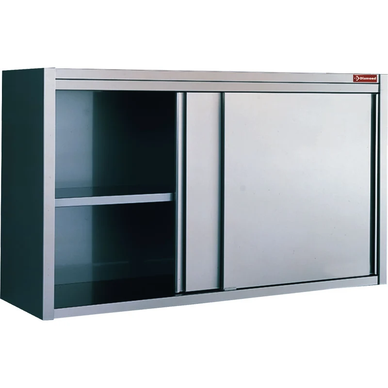 Profi Edelstahl-Wandhängeschrank mit Schiebetüren, 200 cm breit, PSC200/U