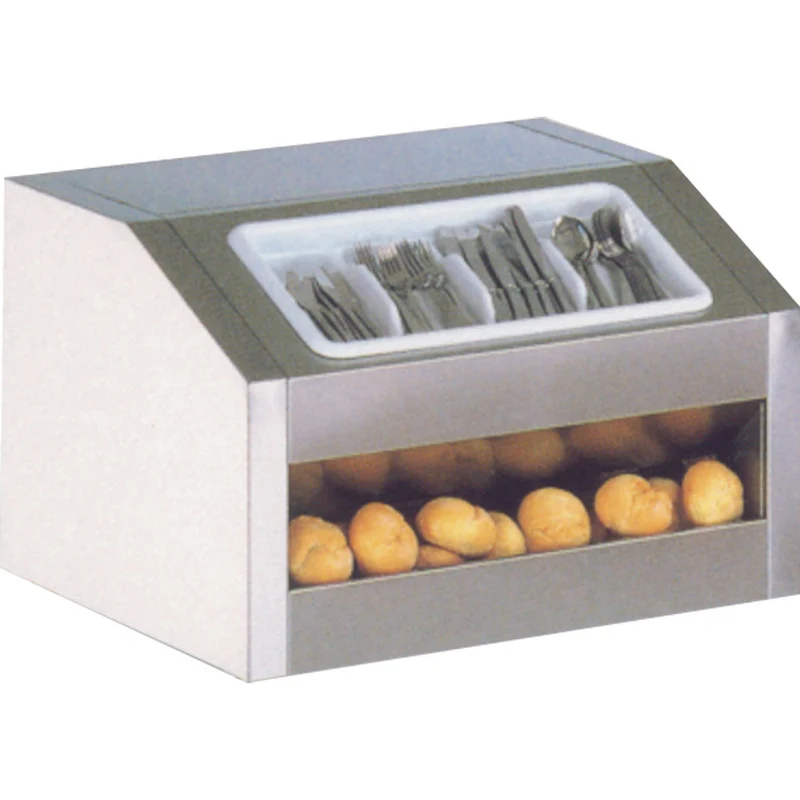 Professioneller Kombi-Spender für Brot & Besteck , Tischmodell für Buffet, PP7