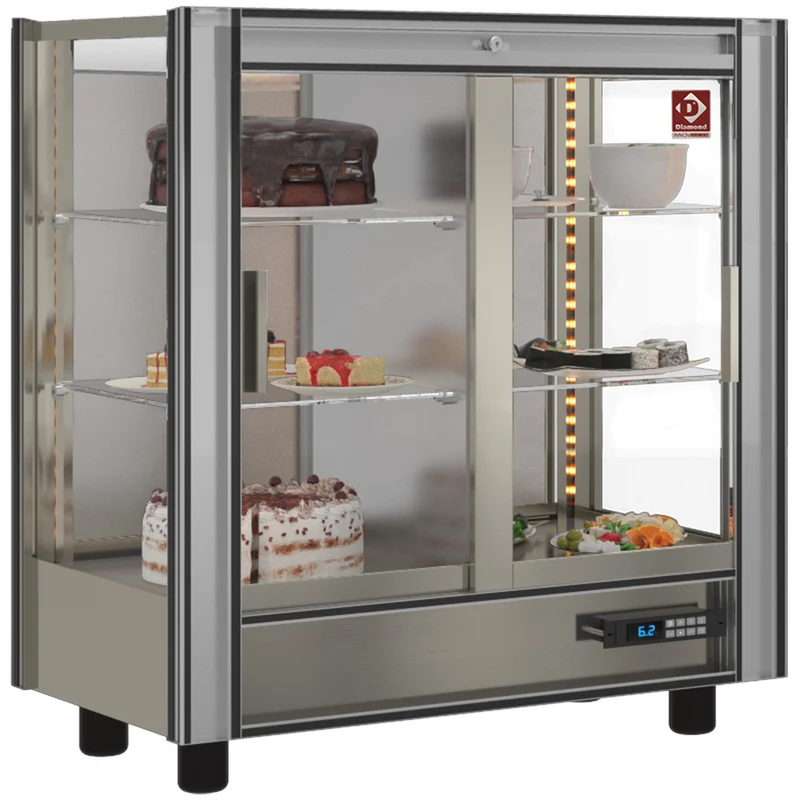 Aufsatzkühlvitrine 216 L , LED-Beleuchtung & Glasschiebetüren, PGN-1-R6