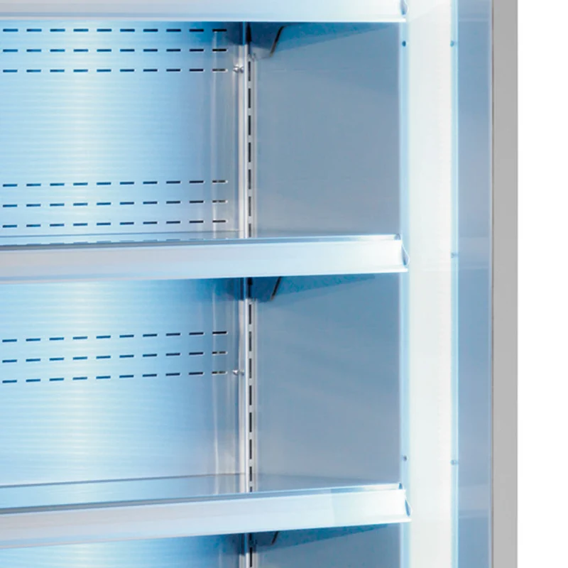 Wandkühlregal 120cm mit Glastüren & Umluftkühlung , Schwarz, PD12/B5-R2C