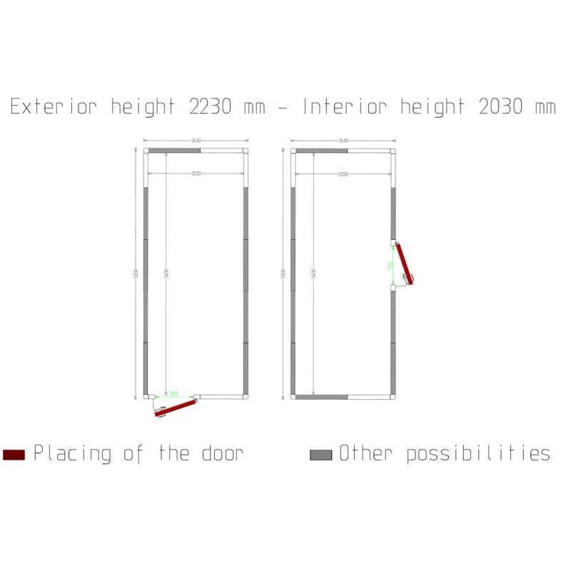 Tiefkühlzelle ISO 100, innen 2230 x 5630 xh 2230 mm (28 m³) - C3010/XBF