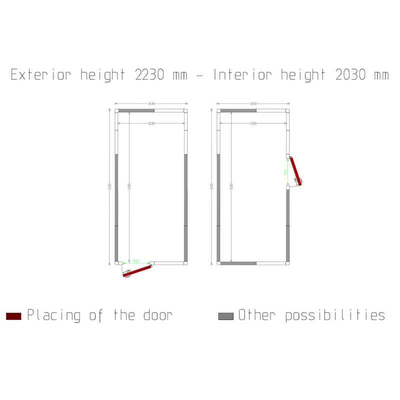 Zelle ISO 100, dim.int. 2230 x 5030 xh 2230 mm (25,01 m³) - C2710/XBF