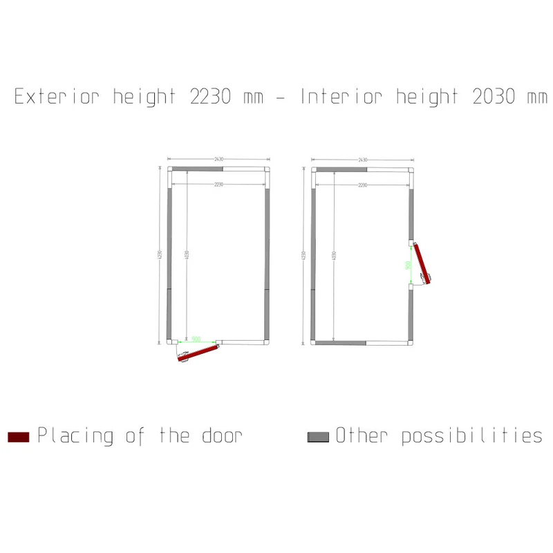 Zelle ISO 100, dim.int.2230 x 4030 xh 2230 mm (20,04 m³) - C2010/XBF