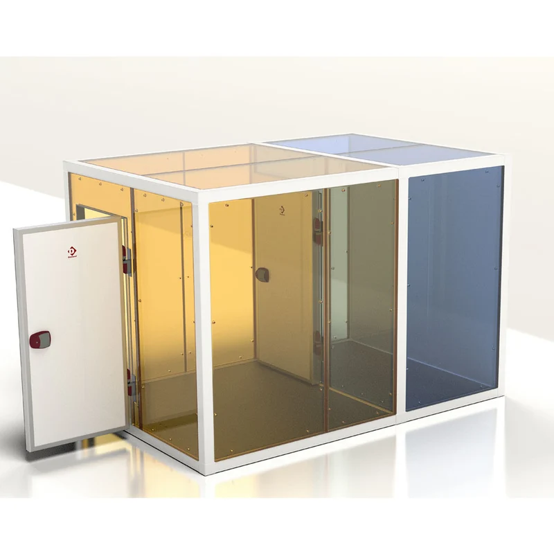 Kombi Kühl-/Tiefkühlzelle ISO 100 int. dim. 2230 x 2030 & 2230 x 1230 xh 2230 mm (10,09 + 6,12 m³) - C1710/XBF-COMBI