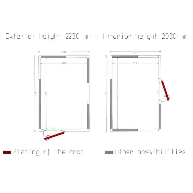 Zelle ISO 100, dim.int.2230 x 3430 xh 2230 mm (17,06 m³) - C1710/XBF