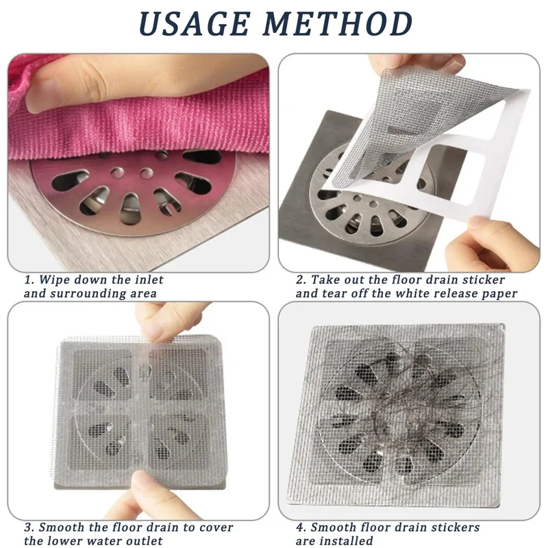 Sixty Pack Self Adhesive Hair Drain Stickers Fiberglass Disposable Pipe Guards Lock Down Strands Ditch Clogs Easy Keep Your Shower And Bathtub Clean Catch Every Hair No Sweat With This Multipurpose Cover Set