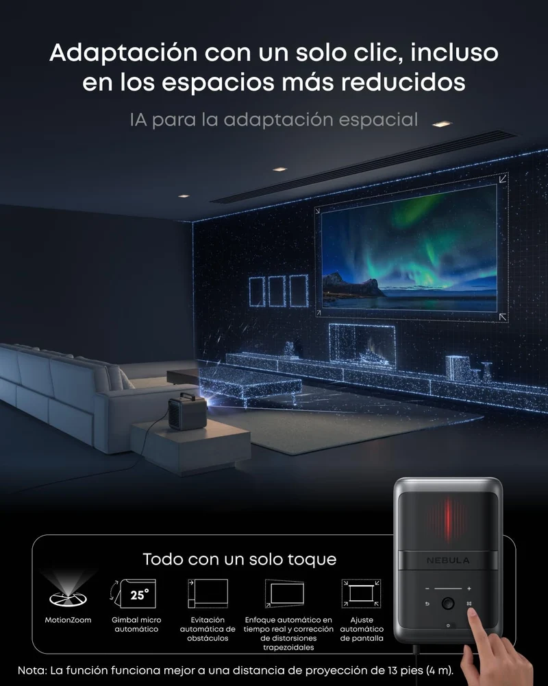 Nebula Proyector X1 4K Triple Láser, 3500 lúmenes ANSI, Contraste 56000:1, Sonido 40W, Zoom óptico, IA, Dolby Vision, Pantalla 300", Gimbal Interno, GTV, portátil