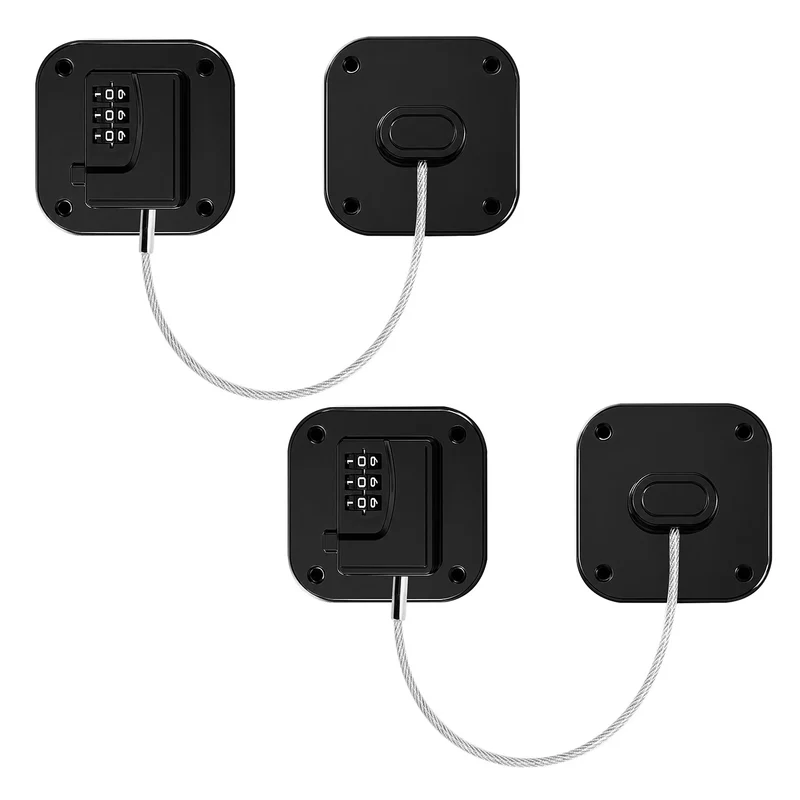 SMAD 18.8cm Cable Lock with 3-Digit Combination, Child Safety Lock for Refrigerators, Freezers, Cabinets and Drawers
