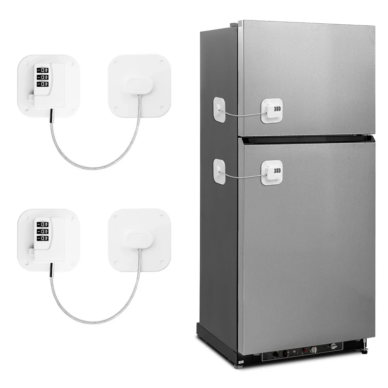 SMAD 18.8cm Cable Lock with 3-Digit Combination, Child Safety Lock for Refrigerators, Freezers, Cabinets and Drawers