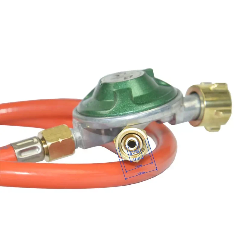 Gas Hose Regulator Kit 28 mbar, Length 1 m, Suitable for Gas Refrigerators and Barbecues