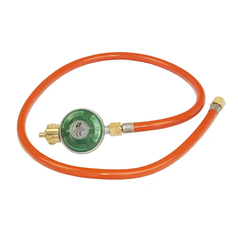 Gas Hose Regulator Kit 28 mbar, Length 1 m, Suitable for Gas Refrigerators and Barbecues