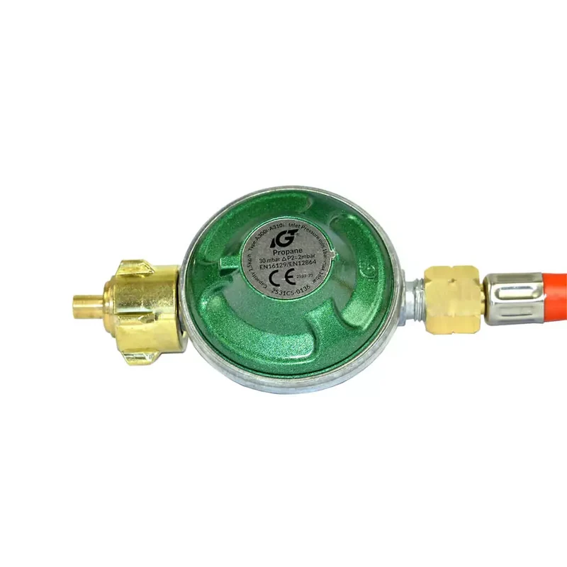 Gas Hose Regulator Kit 28 mbar, Length 1 m, Suitable for Gas Refrigerators and Barbecues