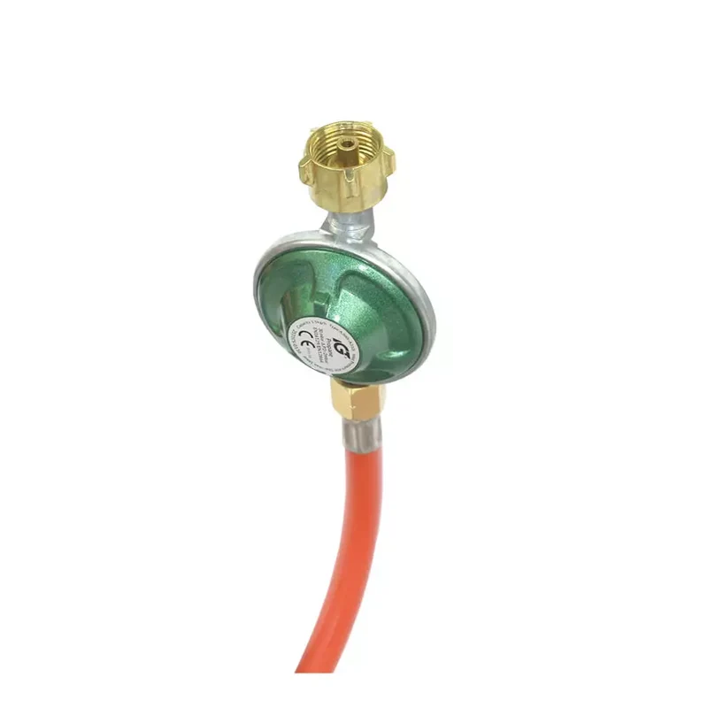 Gas Hose Regulator Kit 28 mbar, Length 1 m, Suitable for Gas Refrigerators and Barbecues