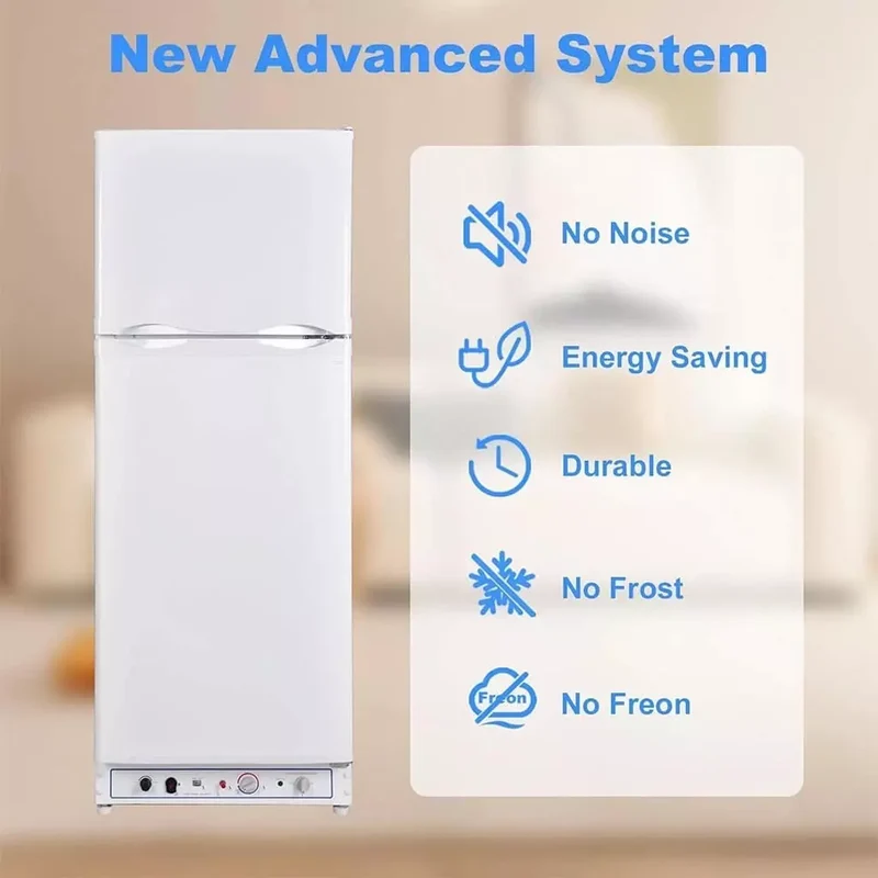 SMAD 390L 2-Way Absorption Fridge – Propane & 220V Off-Grid RV / Camper / Cabin Refrigerator with Freezer