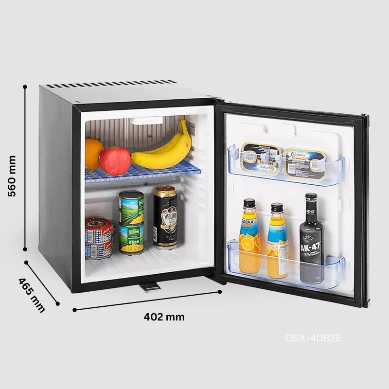 Smad Mini Absorption Fridge 40L – Silent Operation, With Lock – 12V DC / 230V AC – For Truck, Cabin, Office, Static Camping, Outdoor Use – 0–10°C