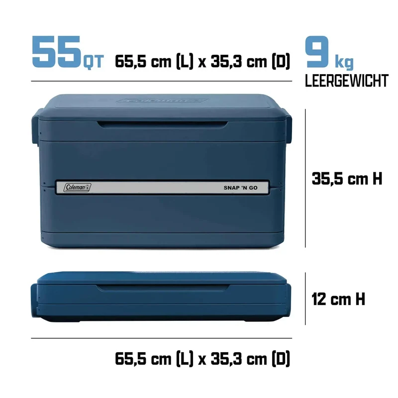 Coleman Snap ‘N Go 55QT | 52 Liter faltbare Kühlbox | 2 Tage Kühlung