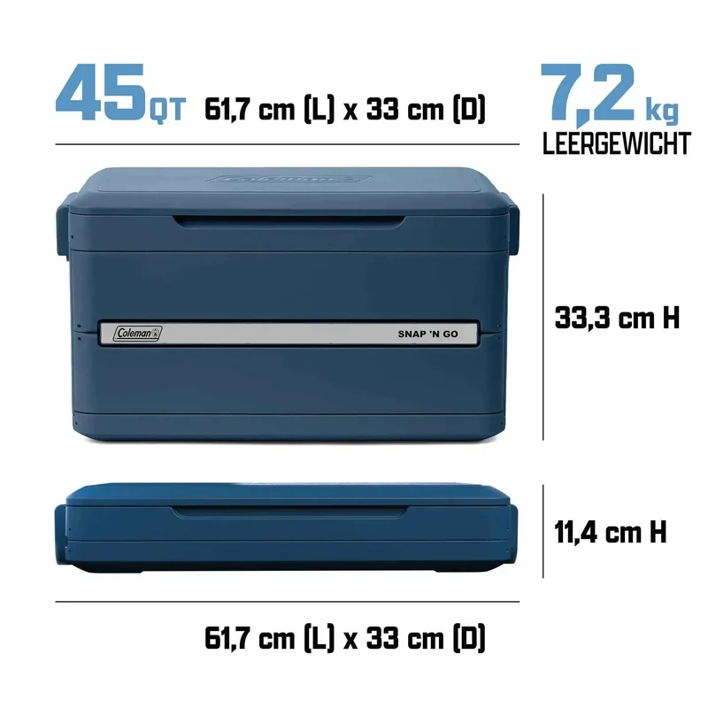 Coleman Snap ‘N Go 45QT | 42 Liter faltbare Kühlbox | 2 Tage Kühlung