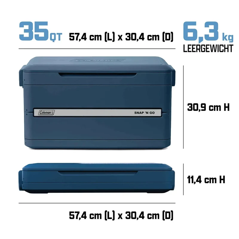 Coleman Snap ‘N Go 35QT | 33 Liter faltbare Kühlbox | 2 Tage Kühlung