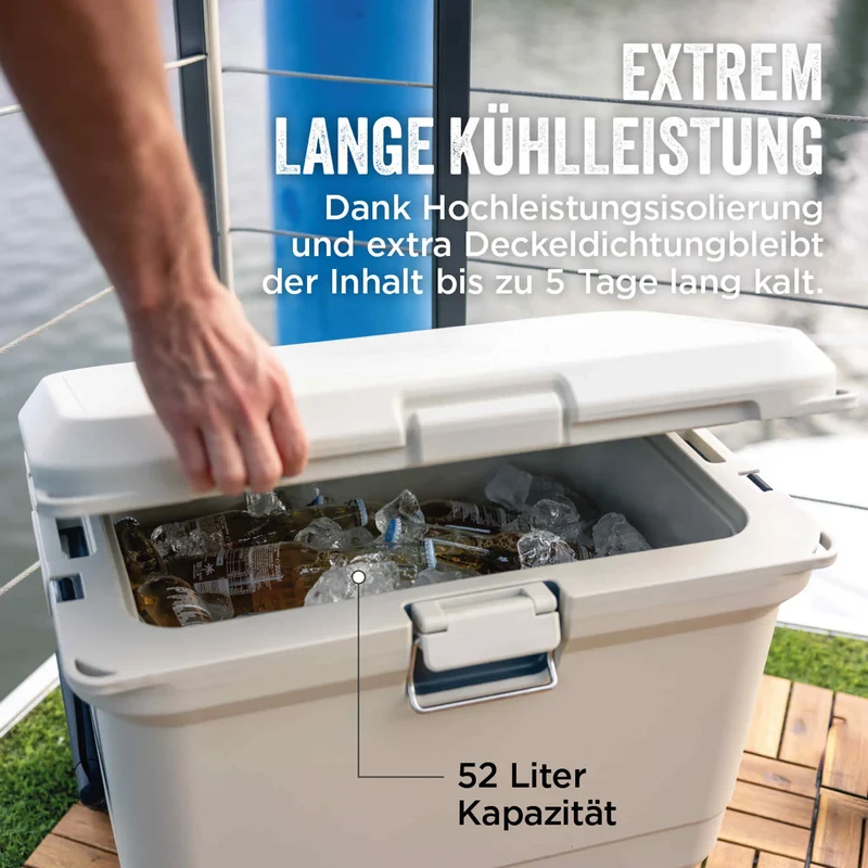 Coleman PRO 55QT Wheeled | 52 Liter Kühlbox mit Rollen | 5 Tage Kühlung