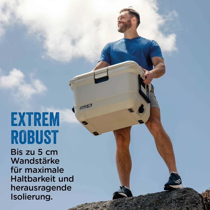 Coleman PRO 55QT Wheeled | 52 Liter Kühlbox mit Rollen | 5 Tage Kühlung