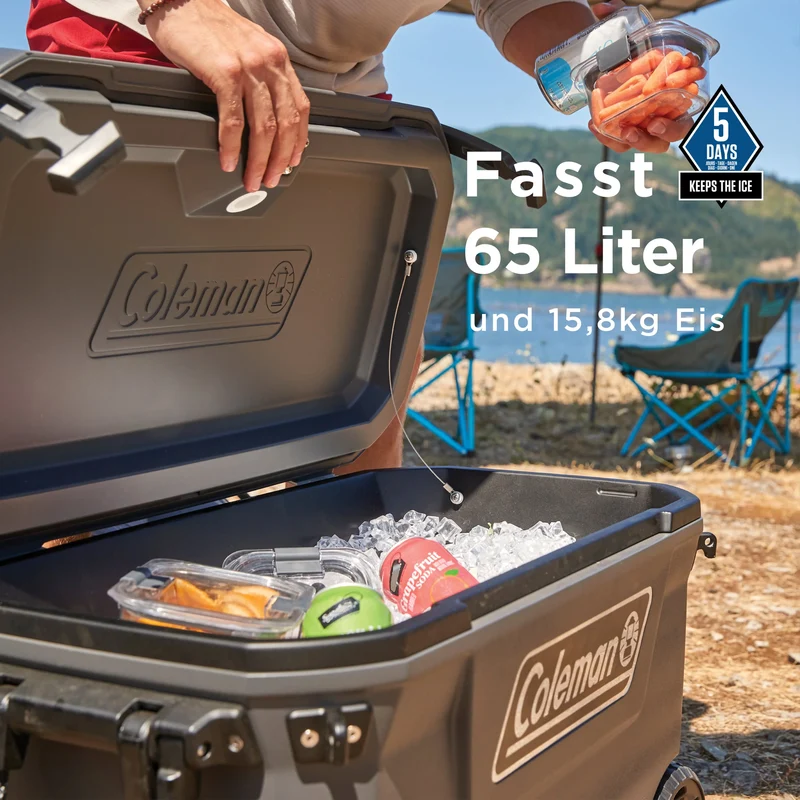 Coleman Convoy 65QT Wheeled | 66 Liter Kühlbox mit Rollen | 5 Tage Kühlung