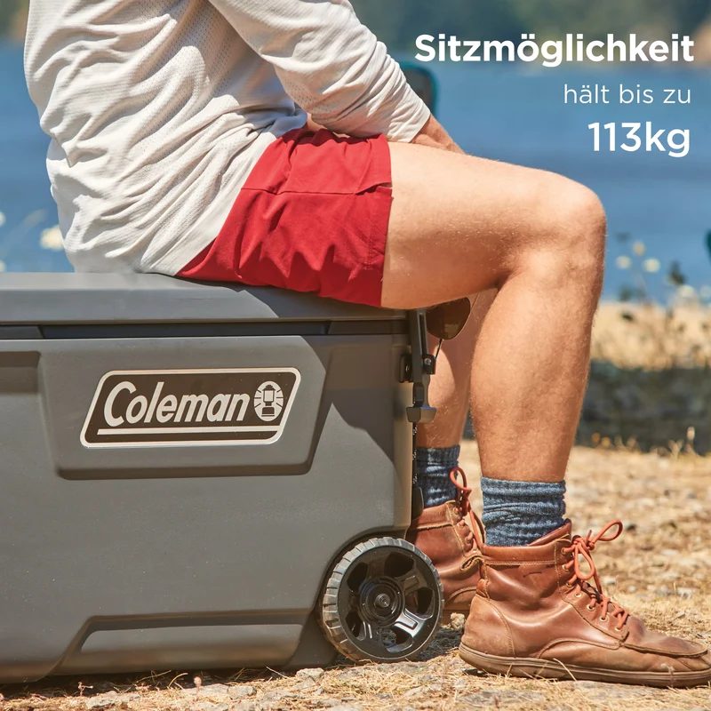 Coleman Convoy 65QT Wheeled | 66 Liter Kühlbox mit Rollen | 5 Tage Kühlung