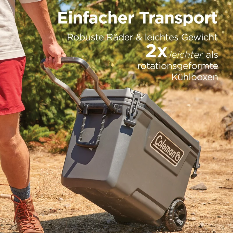 Coleman Convoy 65QT Wheeled | 66 Liter Kühlbox mit Rollen | 5 Tage Kühlung