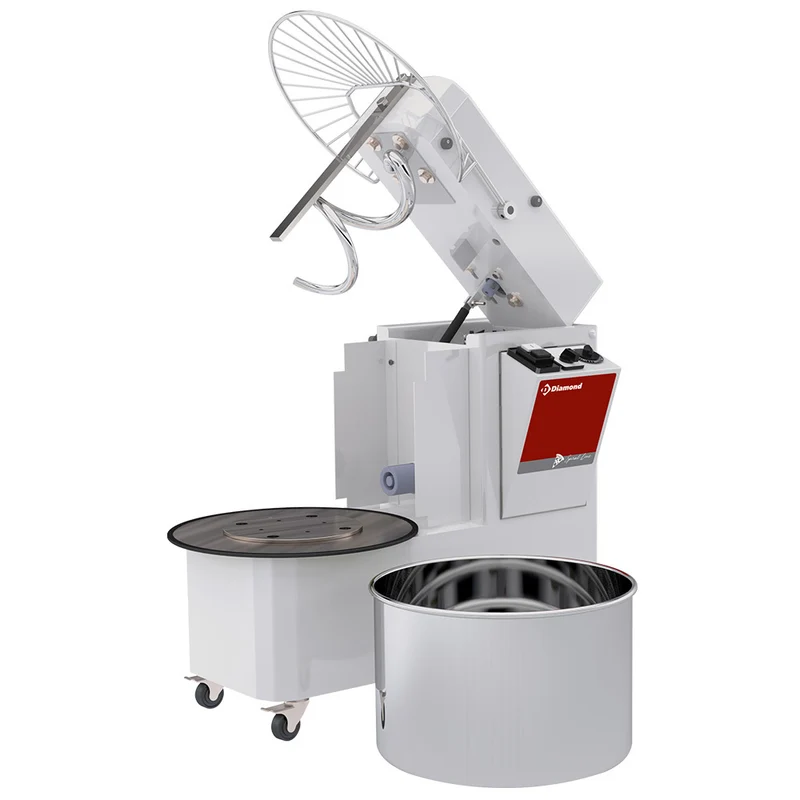 Spiralkneter 22 Liter fahrbar – mit Schwenkkopf & abnehmbarem Kessel, NT22AL/T2V-Y-230/3-L