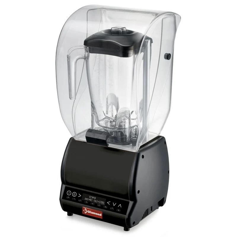 Professioneller Mixer mit Schallschutzhaube, quadratisches Glas 2 Liter, Geschwindigkeitsregler, programmierbar - BARMIX/W-CP