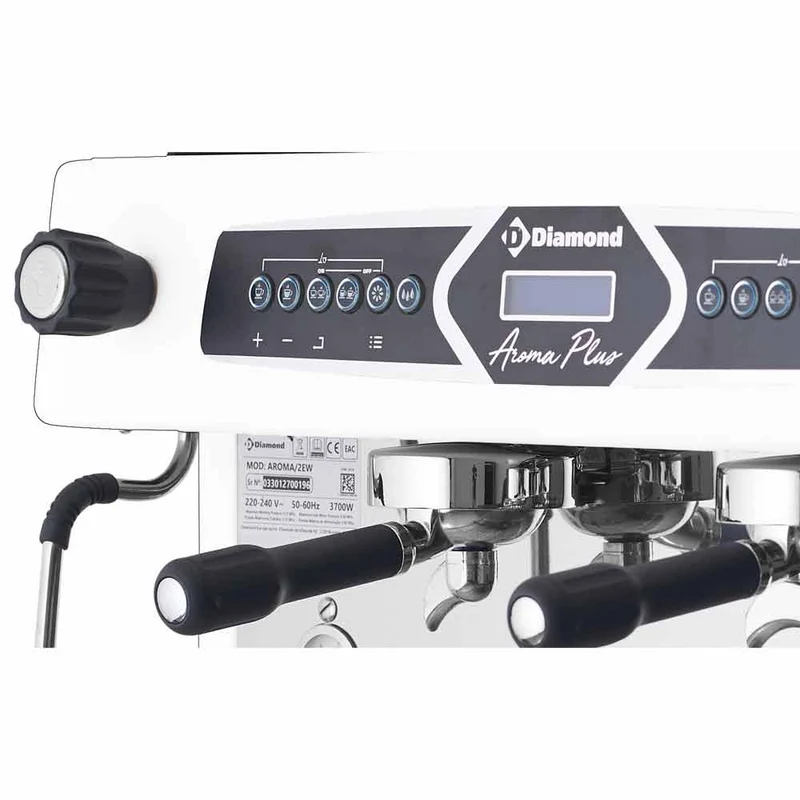 Expressomaschine, 2-gruppig, automatisch (mit Display) - WEIß - AROMA/2EW