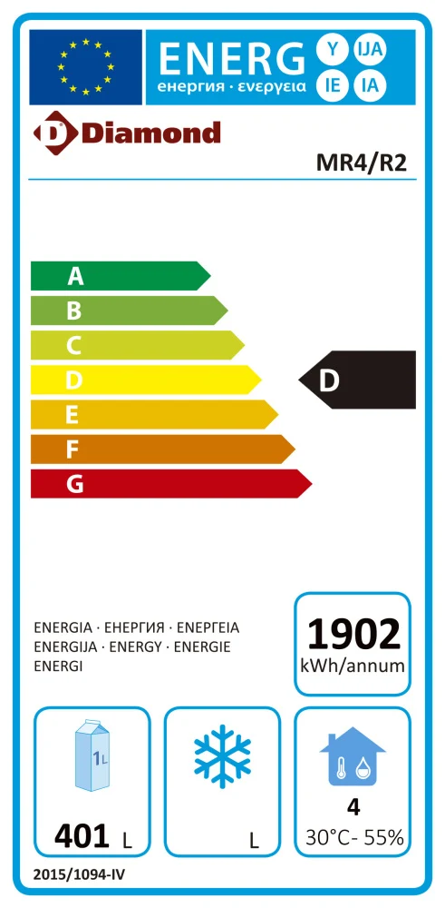 Umluft-Kühltisch 4-türig für GN 1/1 , 550 Liter , Edelstahl, MR4/R2