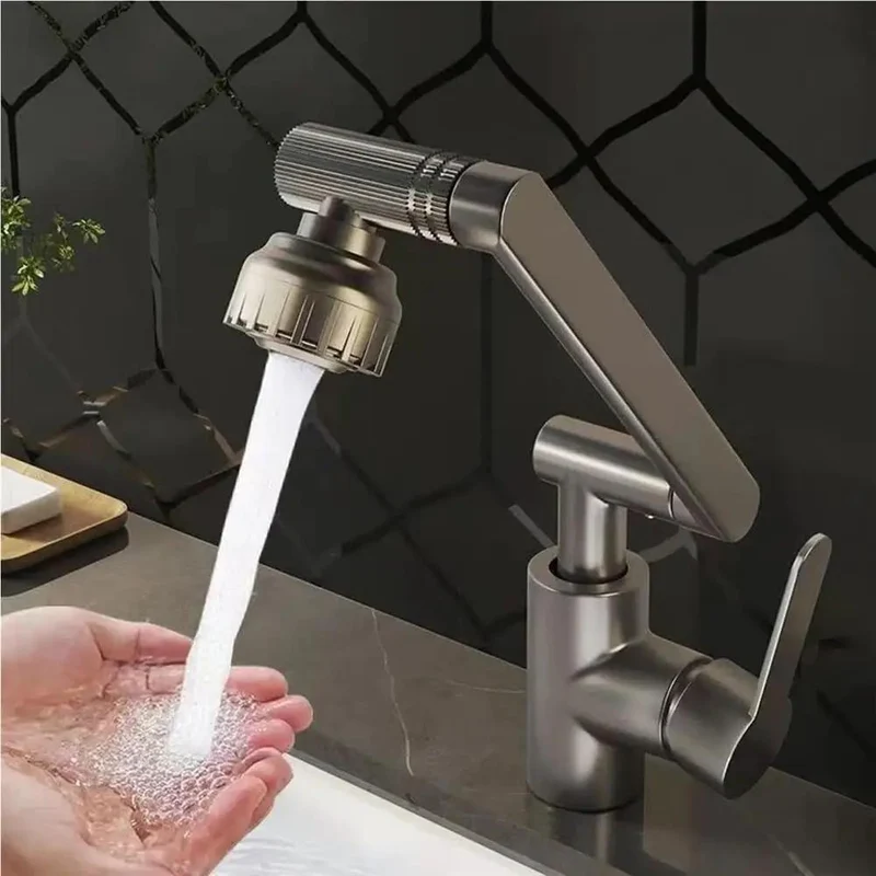 Built Like A Tank 360 Degree Swivel Kitchen Faucet With Robotic Arm High Swing Design Dual Mode Soft Bubble Shower Spray Single Handle Adjustable Temp Heavy Duty Matte Black Easy Clean For Home Sink
