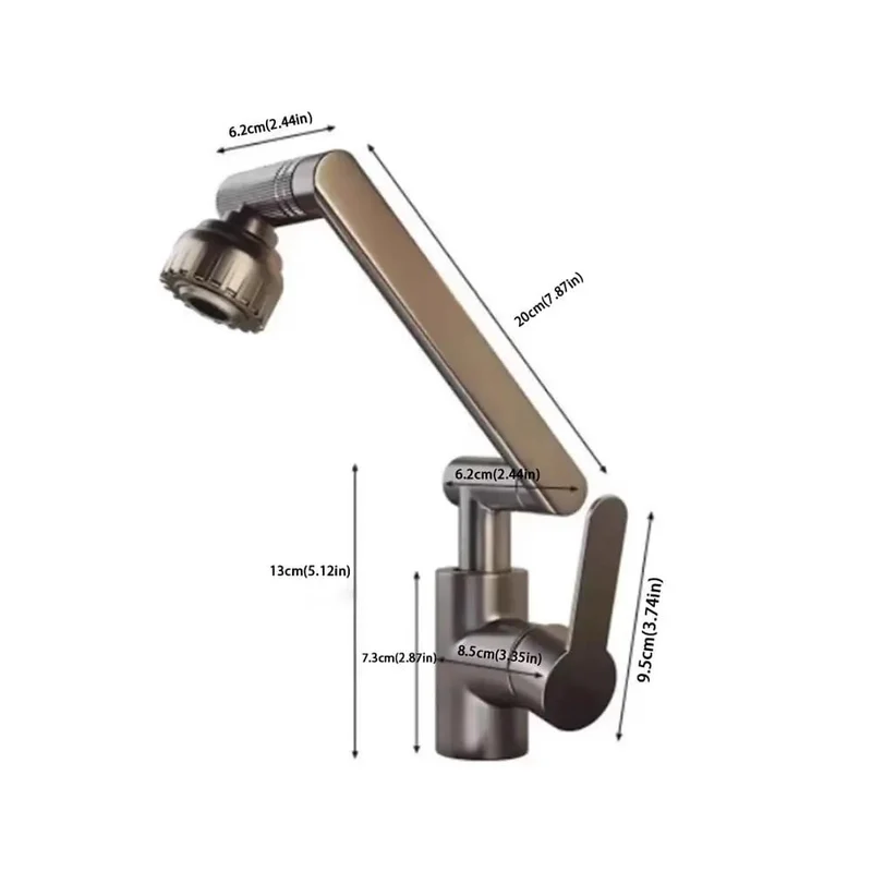 Built Like A Tank 360 Degree Swivel Kitchen Faucet With Robotic Arm High Swing Design Dual Mode Soft Bubble Shower Spray Single Handle Adjustable Temp Heavy Duty Matte Black Easy Clean For Home Sink