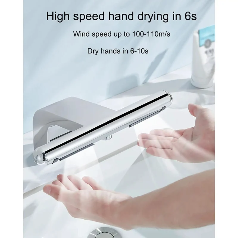 Sleek 1150W Two In One Hand Dryer Smart Sensor Faucet With Auto Heat And Cool Quick Dry Induction Basin Tap For Commercial Baths Straight Up Saves Real Space
