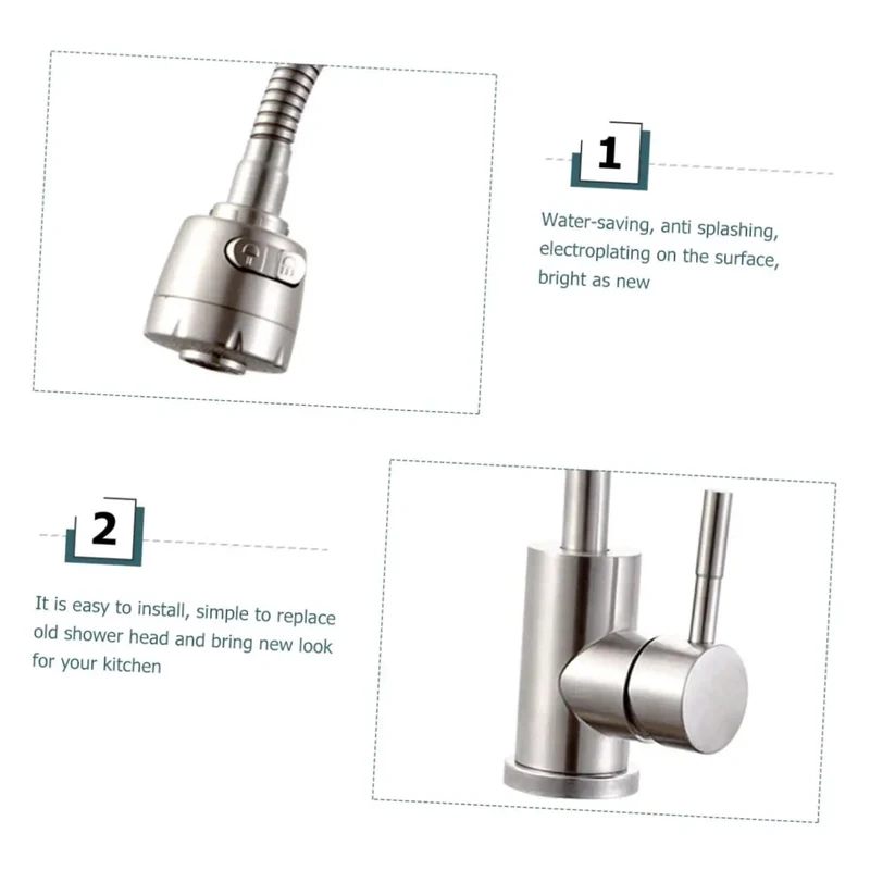Slick 360 Degree Swivel Kitchen Sink Faucet With Single Handle For Hot And Cold Water Dual Spray Modes Durable Stainless Steel Construction Dead Simple Install