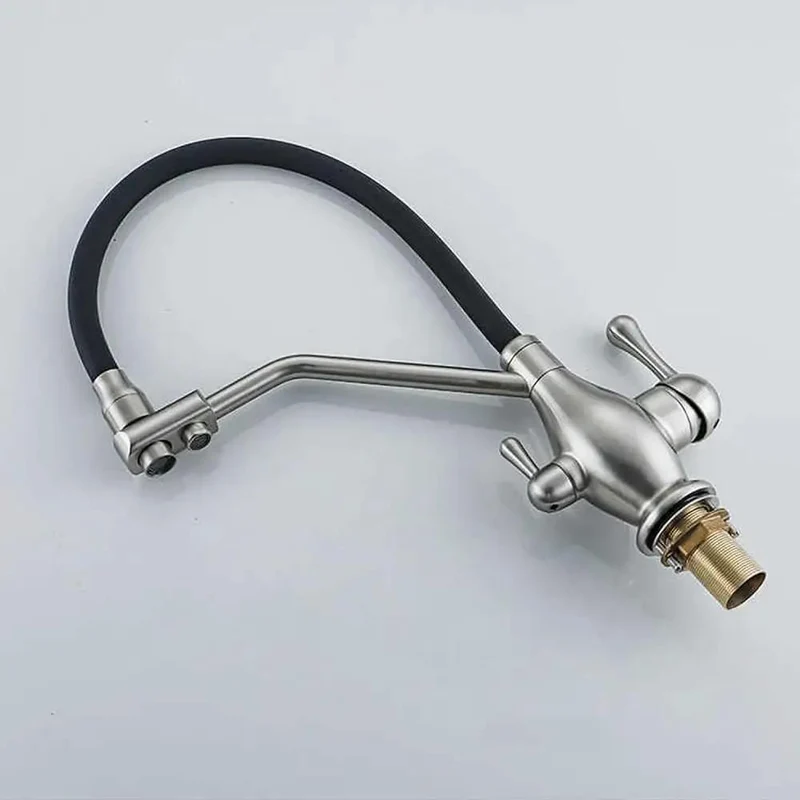 Slick 3 Way Kitchen Faucet With Smooth Pull Out Spray Brass Mixer Tap And Premium Black Silicone Hose Perfect For Under Sink Filters Top Notch Chrome And Brushed Nickel Finish Legit Durable Plumbing Upgrade