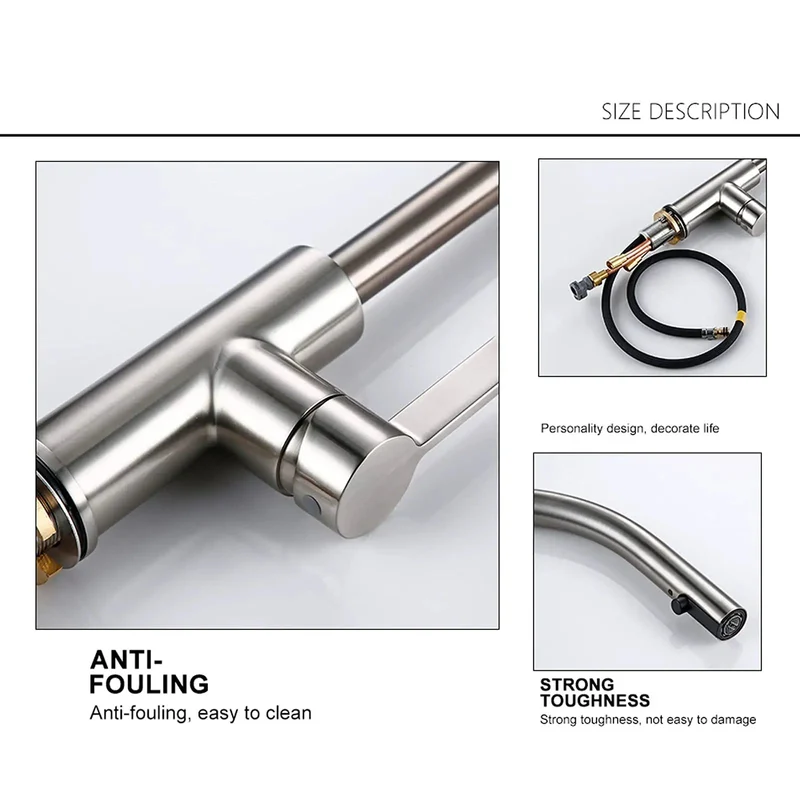 Heavy Duty Stainless Steel Kitchen Faucet With Pull Down Sprayer And Smooth Glide Spout For Zero Stress Cleanup Polished Chrome Finish Rock Solid Build Ready For The Daily Grind Quick Mount Hardware Total Game Changer