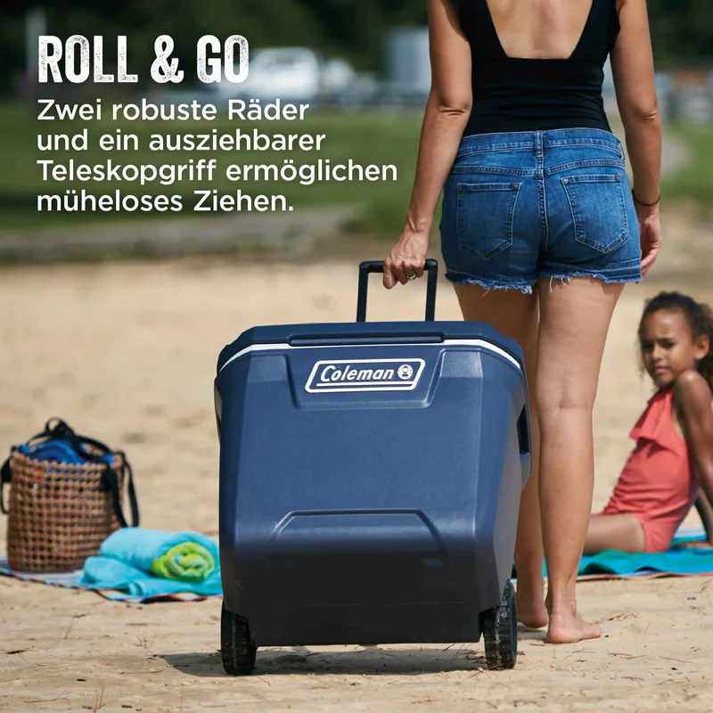 Coleman 50QT Xtreme Wheeled | 47 Liter Kühlbox mit Rollen | bis zu 4 Tage Kühlung