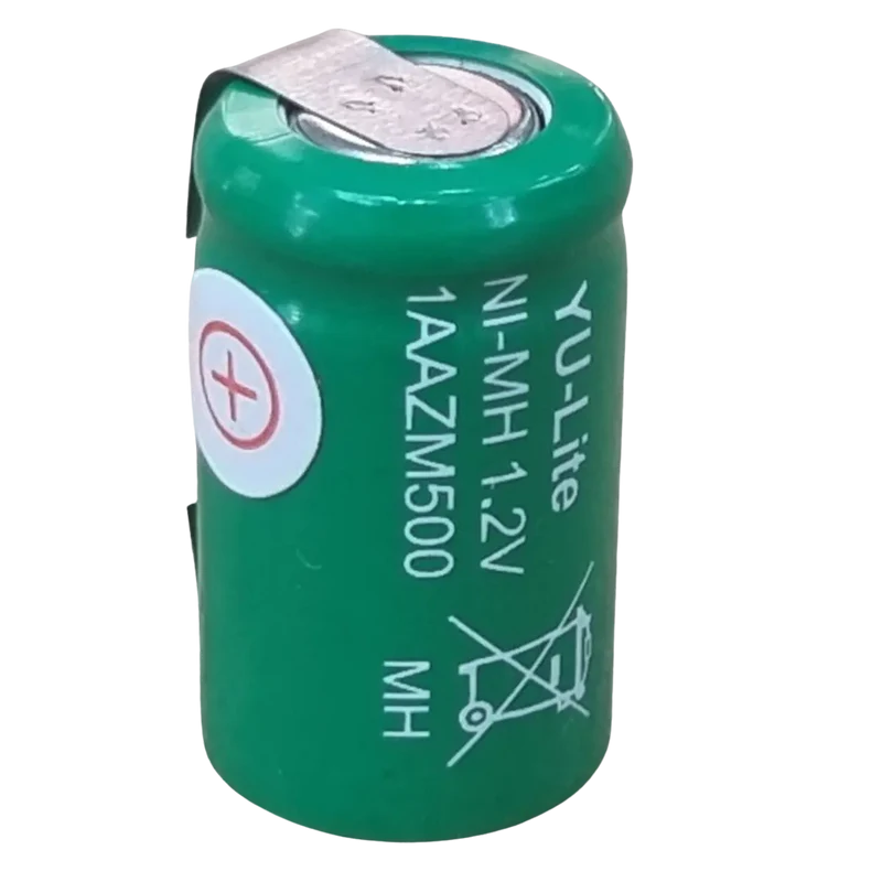 Batterie rechargeable 1/2 AA NiMH 1.2V 500mAh à souder Yuasa