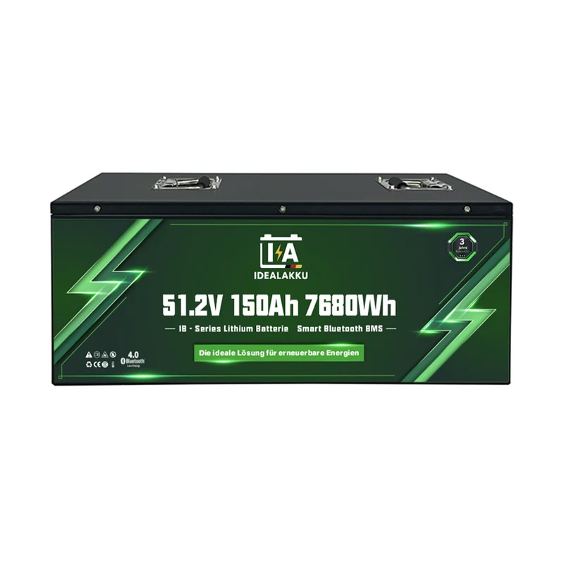 Batterie Lithium LiFePO4 48V 150Ah IB-48-150 IDEALAKKU – Remplacement AGM/GEL 7680Wh Bluetooth BMS