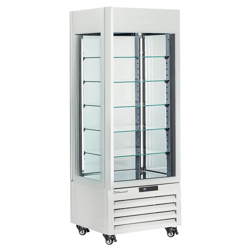Umluft-Konditoreivitrine 440 L , 5 Glasböden , Weiß, MAX/507-PW