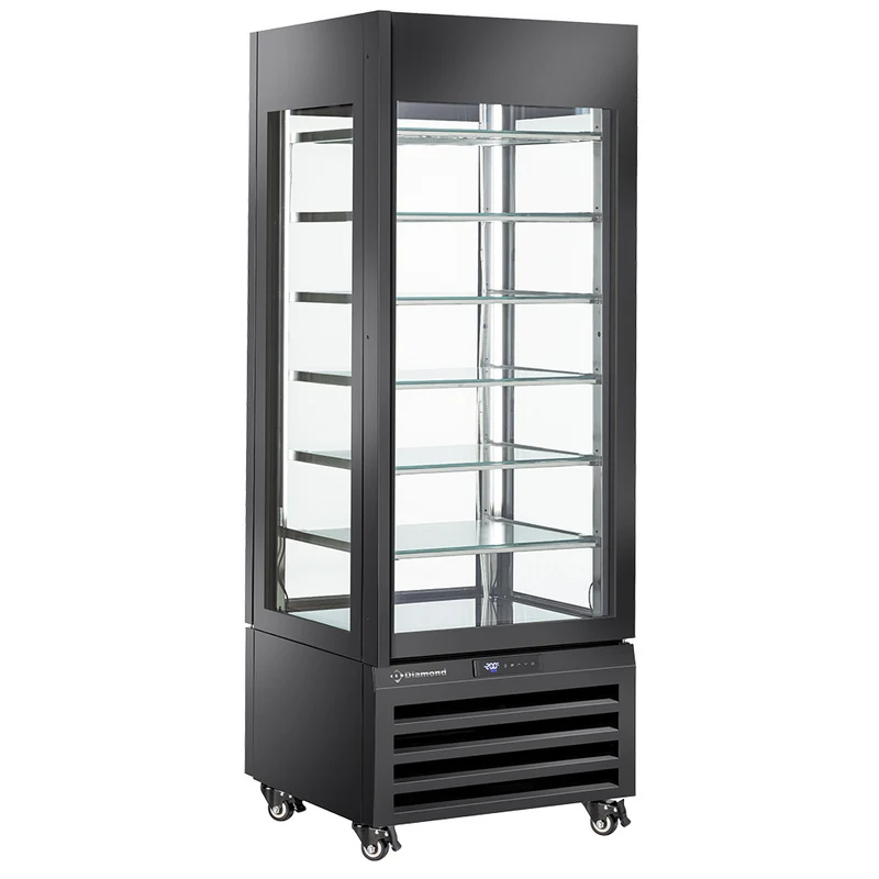Gefriervitrine 440 L , Statische Kühlung , Panoramatür , Schwarz, MAX/507-SB