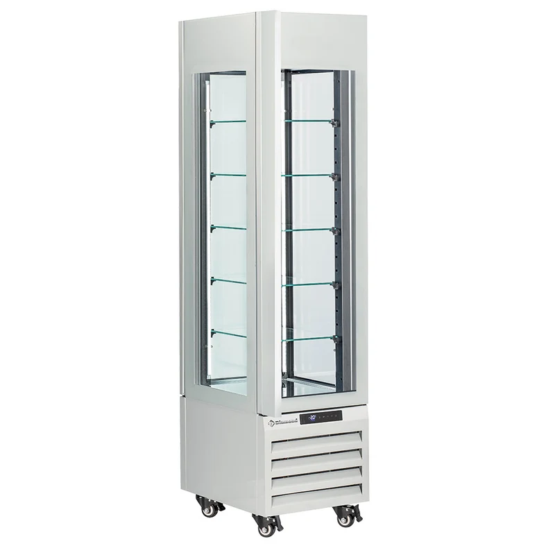 Umluft-Kühlvitrine für Patisserie 260 L , 5 Glasböden , Weiß, MAX/305-PW