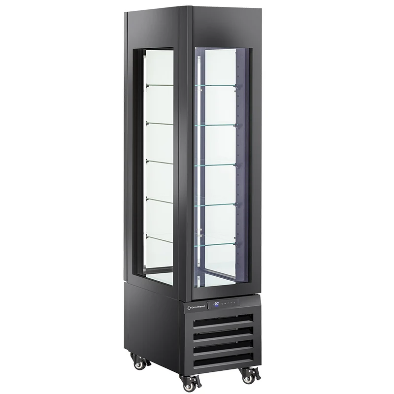Kühlvitrine mit Umluftkühlung , 260 Liter , Schwarz, MAX/305-PB