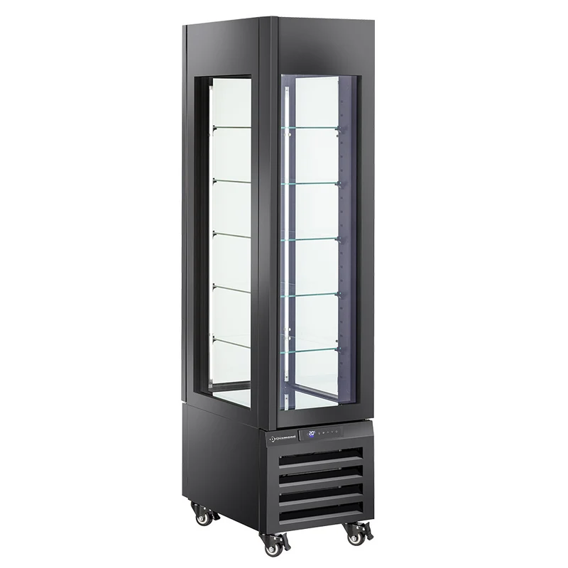 Umluft-Kühlvitrine für Patisserie & Torten , 260 L , Schwarz, MAX/305-BB